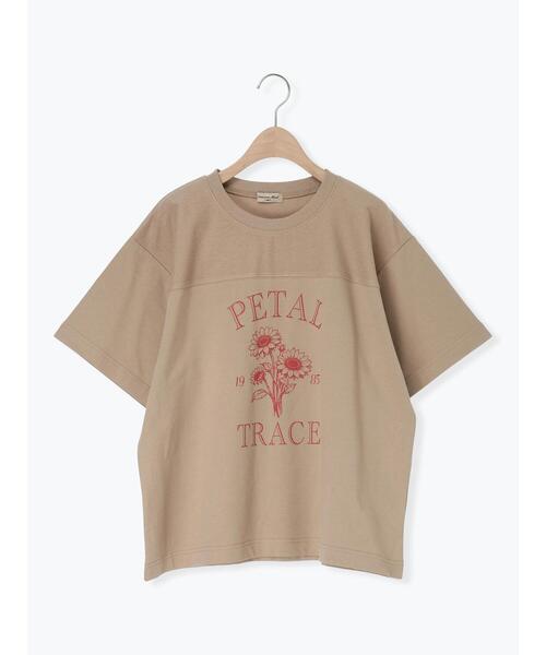Samansa Mos2(サマンサ モスモス)の「【接触冷感】ミニ裏毛切替フラワープリントTシャツ(Tシャツ/カットソー・レディース・ベージュ/グレー/オフホワイト・F)」の11枚目の写真