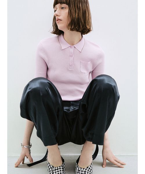 Mila Owen(ミラオーウェン)の「ヴィンテージサテンワイドスラックス(その他パンツ・レディース・アイボリー/ネイビー/ダークブラウン・00/1/0)」の9枚目の写真