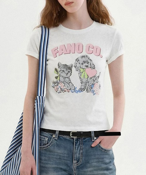 Fano Studios（ファノ ストゥディオズ）の「アニマルモチーフ プリントTシャツ FX26S333【Fano Studios】【2026SS】（Tシャツ/カットソー・レディース・ホワイト・L/M/S）」の8枚目の写真