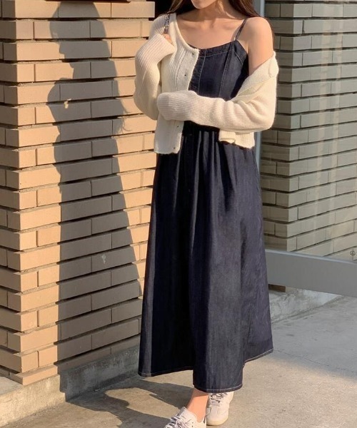 semplice（センプリチェ）の「キャミソール デニムワンピース（ワンピース・レディース・ネイビー・F）」の8枚目の写真