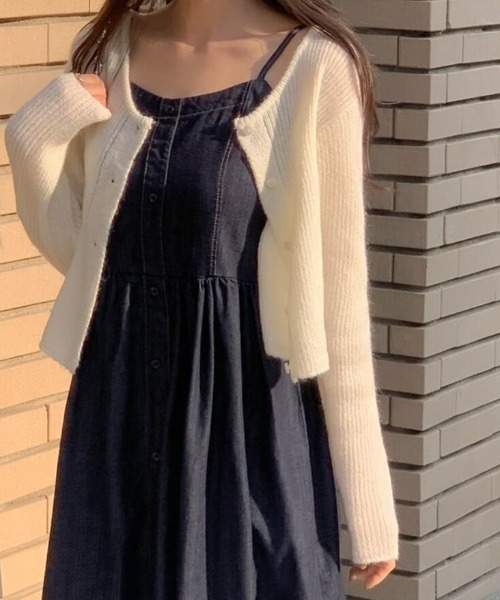 semplice（センプリチェ）の「キャミソール デニムワンピース（ワンピース・レディース・ネイビー・F）」の9枚目の写真