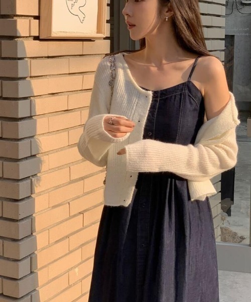 semplice（センプリチェ）の「キャミソール デニムワンピース（ワンピース・レディース・ネイビー・F）」の11枚目の写真