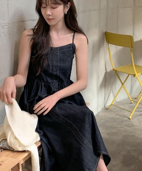 semplice（センプリチェ）の「キャミソール デニムワンピース（ワンピース・レディース・ネイビー・F）」の14枚目の写真