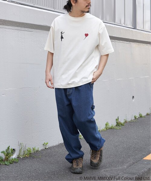 VENCEEXCHANGE(ヴァンスエクスチェンジ)の「【接触冷感】Banksy バンクシー Girl with Balloon プリントT(Tシャツ/カットソー・メンズ・ブラック/チャコール/アイボリー・L/M/LL)」の5枚目の写真
