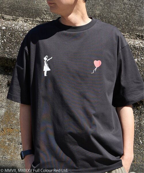VENCEEXCHANGE(ヴァンスエクスチェンジ)の「【接触冷感】Banksy バンクシー Girl with Balloon プリントT(Tシャツ/カットソー・メンズ・ブラック/チャコール/アイボリー・L/M/LL)」の14枚目の写真