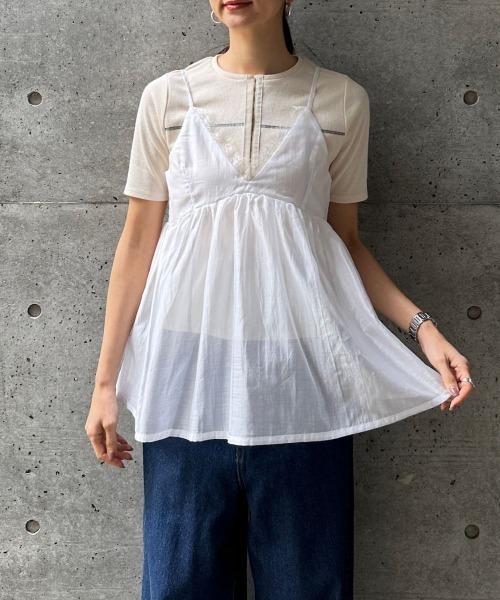 CIEL'AIR（シエルエアー）の「PIPING HOOK TOP（ﾊﾟｲﾋﾟﾝｸﾞﾎｯｸﾄｯﾌﾟ）（Tシャツ/カットソー・レディース・ブラック/アイボリー・FREE）」の16枚目の写真