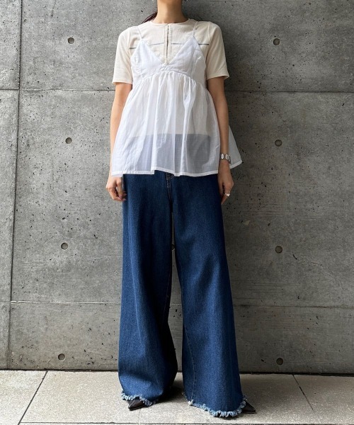 CIEL'AIR（シエルエアー）の「PIPING HOOK TOP（ﾊﾟｲﾋﾟﾝｸﾞﾎｯｸﾄｯﾌﾟ）（Tシャツ/カットソー・レディース・ブラック/アイボリー・FREE）」の17枚目の写真
