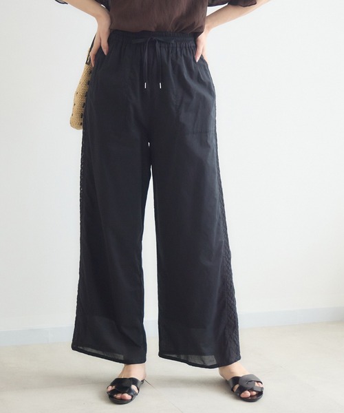KATHARINE ROSS(キャサリンロス)の「綿100% ローンサイドレースパンツ(その他パンツ・レディース・ブラック/ブラウン・FREE)」の1枚目の写真
