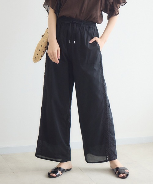 KATHARINE ROSS(キャサリンロス)の「綿100% ローンサイドレースパンツ(その他パンツ・レディース・ブラック/ブラウン・FREE)」の3枚目の写真