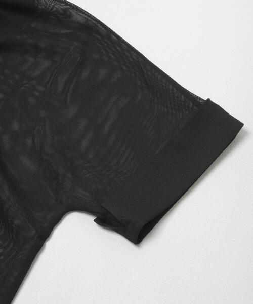 ITEMS URBANRESEARCH(アイテムズ アーバンリサーチ)の「メッシュ半袖ジャケット(ノーカラージャケット・レディース・ベージュ/ブラック・FREE)」の9枚目の写真