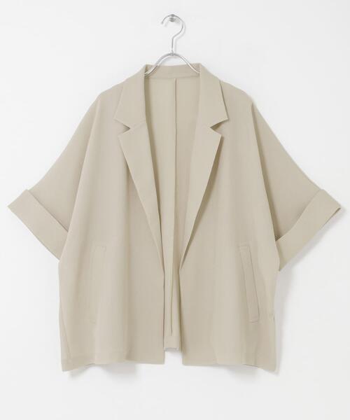 ITEMS URBANRESEARCH(アイテムズ アーバンリサーチ)の「メッシュ半袖ジャケット(ノーカラージャケット・レディース・ベージュ/ブラック・FREE)」の19枚目の写真