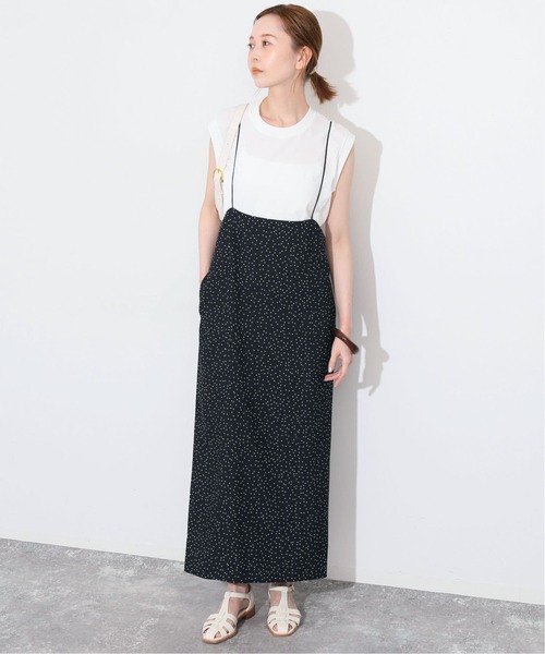 SLOBE IENA(スローブイエナ)の「《2枚セット/追加2》アイラインキャミワンピース×ノースリーブTEEセット(ワンピース・レディース・ブラック/ブラックミックス・FREE)」の5枚目の写真