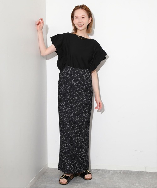 SLOBE IENA(スローブイエナ)の「《2枚セット/追加2》アイラインキャミワンピース×ノースリーブTEEセット(ワンピース・レディース・ブラック/ブラックミックス・FREE)」の8枚目の写真