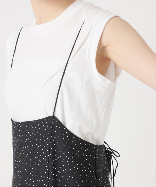 SLOBE IENA(スローブイエナ)の「《2枚セット/追加2》アイラインキャミワンピース×ノースリーブTEEセット(ワンピース・レディース・ブラック/ブラックミックス・FREE)」の16枚目の写真