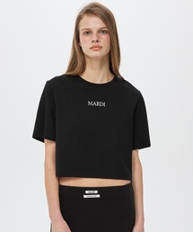 CROPPED BASIC TSHIRT MARDI SERIF LOGO / クロップド ベーシック Tシャツ マルディ セリフ ロゴ