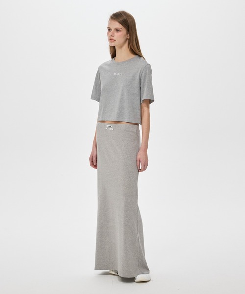 Mardi Mercredi(マルディメクルディ)の「CROPPED BASIC TSHIRT MARDI SERIF LOGO / クロップド ベーシック Tシャツ マルディ セリフ ロゴ(Tシャツ/カットソー・レディース・ブラック/グレー/ホワイト・FREE)」の10枚目の写真