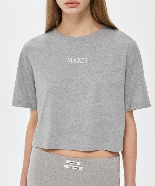 Mardi Mercredi(マルディメクルディ)の「CROPPED BASIC TSHIRT MARDI SERIF LOGO / クロップド ベーシック Tシャツ マルディ セリフ ロゴ(Tシャツ/カットソー・レディース・ブラック/グレー/ホワイト・FREE)」の8枚目の写真