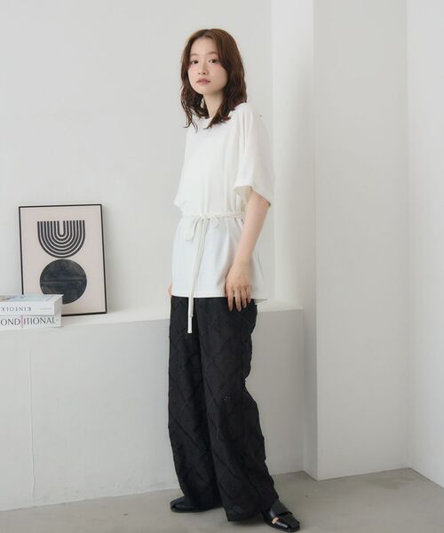 RETRO GIRL(レトロガール)の「ウエストリボンTEE(Tシャツ/カットソー・レディース・オフホワイト/ブルー/ピンク・FREE)」の15枚目の写真