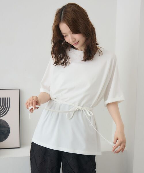 RETRO GIRL(レトロガール)の「ウエストリボンTEE(Tシャツ/カットソー・レディース・オフホワイト/ブルー/ピンク・FREE)」の9枚目の写真