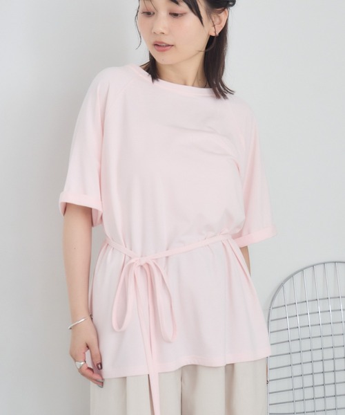 RETRO GIRL(レトロガール)の「ウエストリボンTEE(Tシャツ/カットソー・レディース・オフホワイト/ブルー/ピンク・FREE)」の3枚目の写真