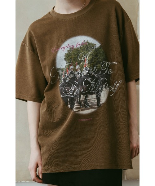 Knuth Marf(クヌースマーフ)の「rhinestone graphic tee(unisex)(Tシャツ/カットソー・レディース・ベージュ/パープル/ブラック・FREE)」の19枚目の写真