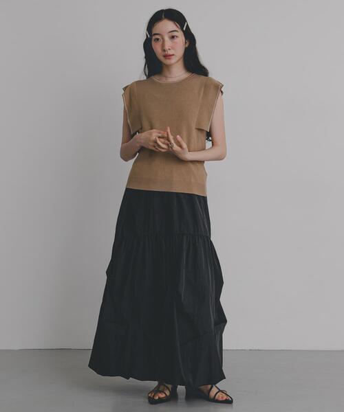 SENSE OF PLACE by URBAN RESEARCH(センスオブプレイスバイアーバンリサーチ)の「デザインタックバルーンスカート(スカート・レディース・アイボリー/ブラック/ブラウン・ONE)」の14枚目の写真