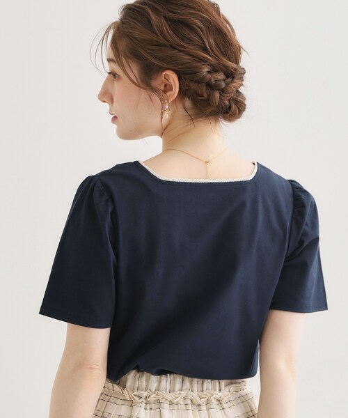 couture brooch(クチュールブローチ)の「【接触冷感・UVカット・洗える】マリンコードTシャツ(Tシャツ/カットソー・レディース・グレー/オフホワイト/ネイビー・42/40/38/36)」の13枚目の写真