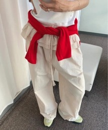 フリルデザインストライプパンツ