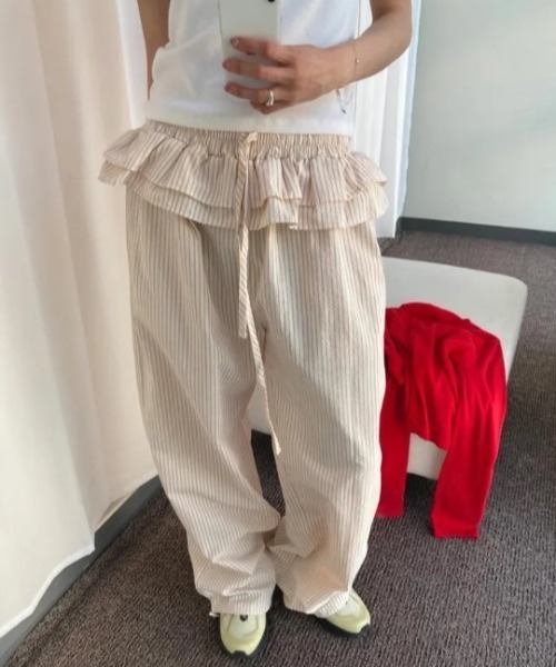 sorule（ソルレ）の「フリルデザインストライプパンツ（その他パンツ・レディース・ピンク/ブルー・FREE）」の9枚目の写真