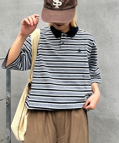 GEVACO（ゲバコ）の「【GEVACO/ゲバコ】半袖カノコポロシャツ（ポロシャツ・レディース・グレー/ブラウン・LARGE/MEDIUM）」の5枚目の写真