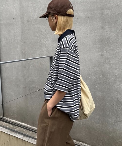GEVACO（ゲバコ）の「【GEVACO/ゲバコ】半袖カノコポロシャツ（ポロシャツ・レディース・グレー/ブラウン・LARGE/MEDIUM）」の6枚目の写真