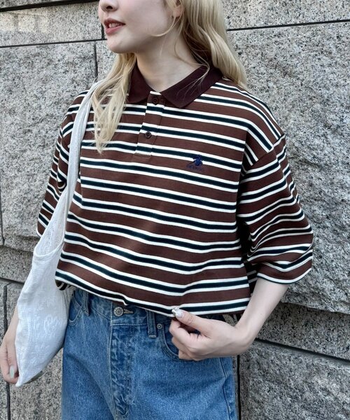 GEVACO（ゲバコ）の「【GEVACO/ゲバコ】半袖カノコポロシャツ（ポロシャツ・レディース・グレー/ブラウン・LARGE/MEDIUM）」の11枚目の写真