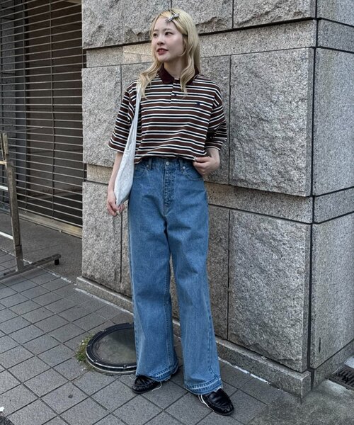 GEVACO（ゲバコ）の「【GEVACO/ゲバコ】半袖カノコポロシャツ（ポロシャツ・レディース・グレー/ブラウン・LARGE/MEDIUM）」の14枚目の写真