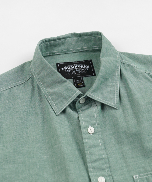 FRIZMWORKS(フリズムワークス)の「CHAMBRAY BIG POCKET HALF SHIRT _ GREEN(シャツ/ブラウス・メンズ・その他・SMALL/MEDIUM/LARGE/X-LARGE)」の3枚目の写真
