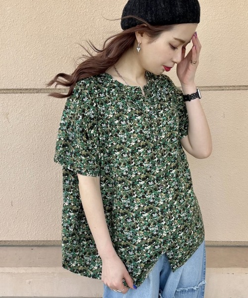 Green Parks(グリーンパークス)の「【WEB限定】アソート柄さらっとレーヨンブラウスⅡ(シャツ/ブラウス・レディース・その他14/ブラック/ストライプ/サックスブルー系1/ブラック系その他・FREE)」の9枚目の写真