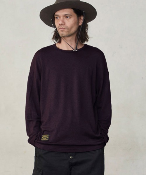 EGO TRIPPING(エゴトリッピング)の「mlt5729-WASHABLE WOOL TEE ウールTシャツ(666352)(Tシャツ/カットソー・メンズ・チャコール/ライトグレー/ブラック・48/46)」の3枚目の写真