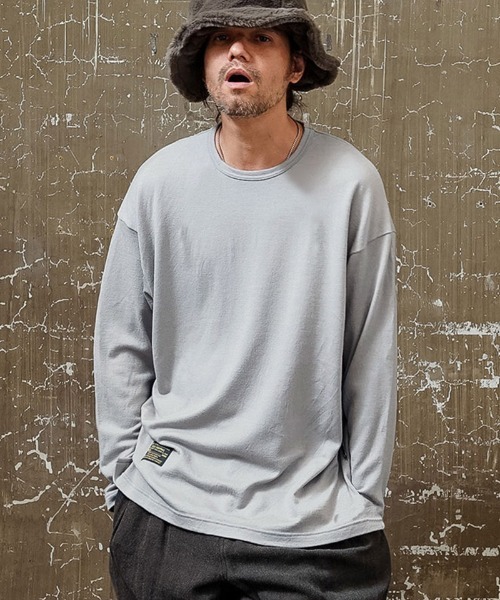 EGO TRIPPING(エゴトリッピング)の「mlt5729-WASHABLE WOOL TEE ウールTシャツ(666352)(Tシャツ/カットソー・メンズ・チャコール/ライトグレー/ブラック・48/46)」の4枚目の写真