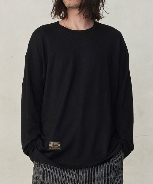 EGO TRIPPING(エゴトリッピング)の「mlt5729-WASHABLE WOOL TEE ウールTシャツ(666352)(Tシャツ/カットソー・メンズ・チャコール/ライトグレー/ブラック・48/46)」の9枚目の写真