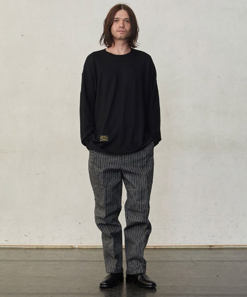 EGO TRIPPING(エゴトリッピング)の「mlt5729-WASHABLE WOOL TEE ウールTシャツ(666352)(Tシャツ/カットソー・メンズ・チャコール/ライトグレー/ブラック・48/46)」の10枚目の写真