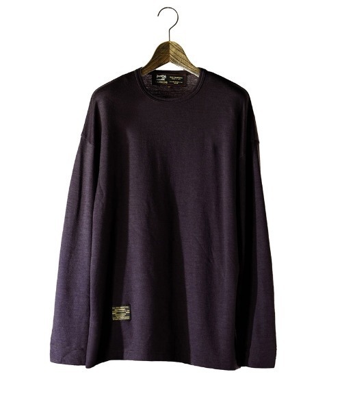 EGO TRIPPING(エゴトリッピング)の「mlt5729-WASHABLE WOOL TEE ウールTシャツ(666352)(Tシャツ/カットソー・メンズ・チャコール/ライトグレー/ブラック・48/46)」の14枚目の写真