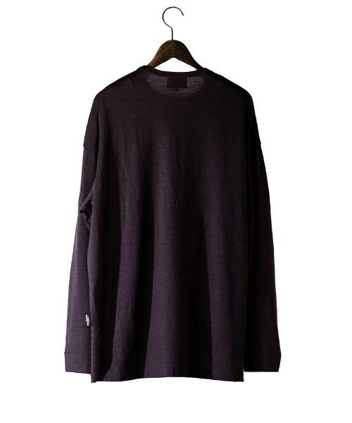 EGO TRIPPING(エゴトリッピング)の「mlt5729-WASHABLE WOOL TEE ウールTシャツ(666352)(Tシャツ/カットソー・メンズ・チャコール/ライトグレー/ブラック・48/46)」の15枚目の写真
