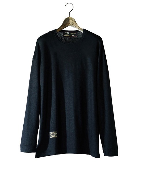 EGO TRIPPING(エゴトリッピング)の「mlt5729-WASHABLE WOOL TEE ウールTシャツ(666352)(Tシャツ/カットソー・メンズ・チャコール/ライトグレー/ブラック・48/46)」の18枚目の写真