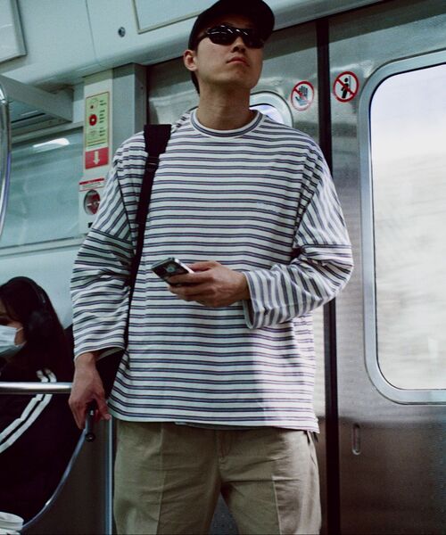 STANCE SEOUL(スタンス・ソウル)の「STRIPE MANTA LONG SLEEVE (IVORY STRIPE)(Tシャツ/カットソー・レディース・その他・LARGE/MEDIUM/SMALL)」の2枚目の写真