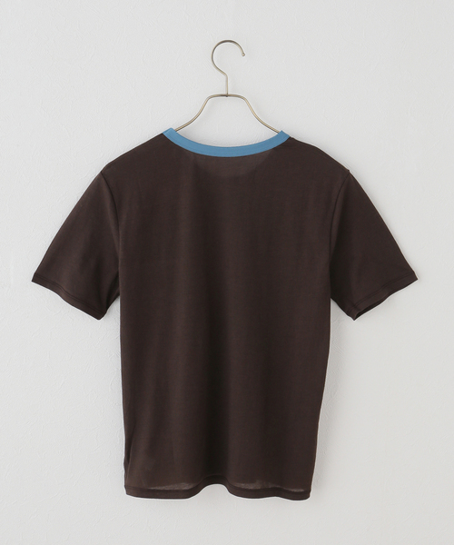 JOURNAL STANDARD relume(ジャーナルスタンダード レリューム)の「クルーネックシアーリンガーTEE(Tシャツ/カットソー・レディース・アイボリー/ブラウン・FREE)」の3枚目の写真