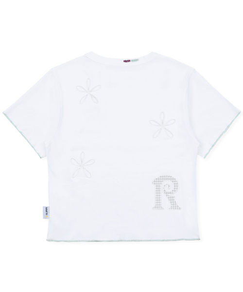 RuNaKi'Hu'(ルナキフ)の「WXT101 ムグケパンチングチェックアプリケTシャツ (ホワイト)(Tシャツ/カットソー・レディース・その他・1/2)」の7枚目の写真