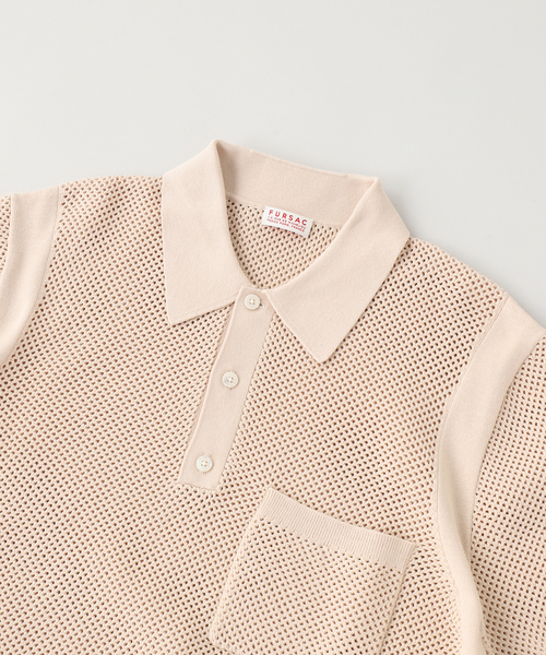 EDIFICE(エディフィス)の「fursac (フルサック) Knit ポロ(ポロシャツ・メンズ・ベージュ・X-LARGE/LARGE/MEDIUM)」の4枚目の写真