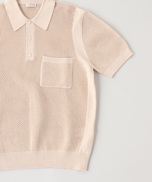 EDIFICE(エディフィス)の「fursac (フルサック) Knit ポロ(ポロシャツ・メンズ・ベージュ・X-LARGE/LARGE/MEDIUM)」の3枚目の写真