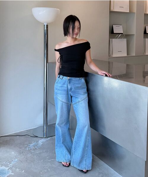 DIAGONAL(ダイアゴナル)の「STRING OFF SHOULDER TOP (black)(Tシャツ/カットソー・レディース・その他・FREE)」の6枚目の写真