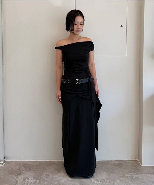DIAGONAL(ダイアゴナル)の「STRING OFF SHOULDER TOP (black)(Tシャツ/カットソー・レディース・その他・FREE)」の5枚目の写真
