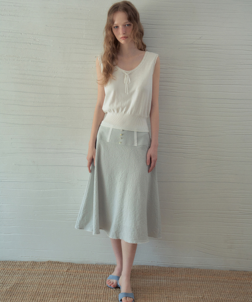 OURNOSTALGIA（アワー ノスタルジア）の「Beni Lace Check Button Skirt_Light Blue(OB6SK13)（スカート・レディース・ライトブルー・SMALL/MEDIUM）」の3枚目の写真